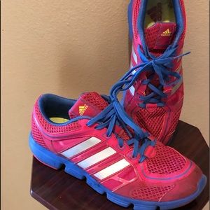 Ladies Adidas Hot Pink and Blue Sneaker Size 10